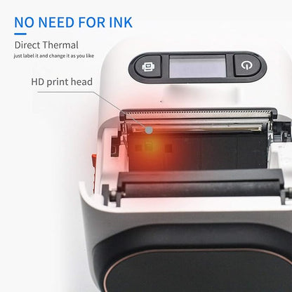 Portable Bluetooth Receipt Printer, Wireless 57mm Thermo POS Printer, USB C, Compatible with Android and Operating Systems, for Restaurant Retail(White)